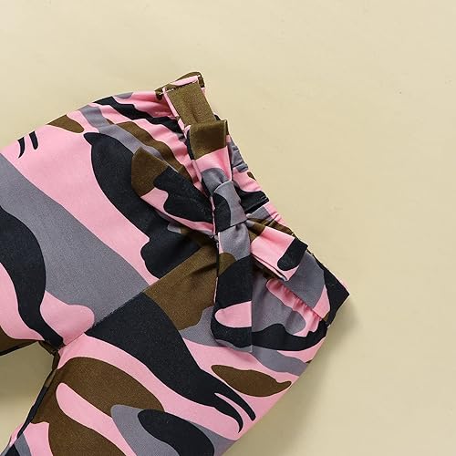 Miniatura 7 de Conjunto de ropa para bebé recién nacida, mameluco con volantes, pantalones florales, lindo conjunto de ropa para niña pequeña, 3 piezas, C9-rosa