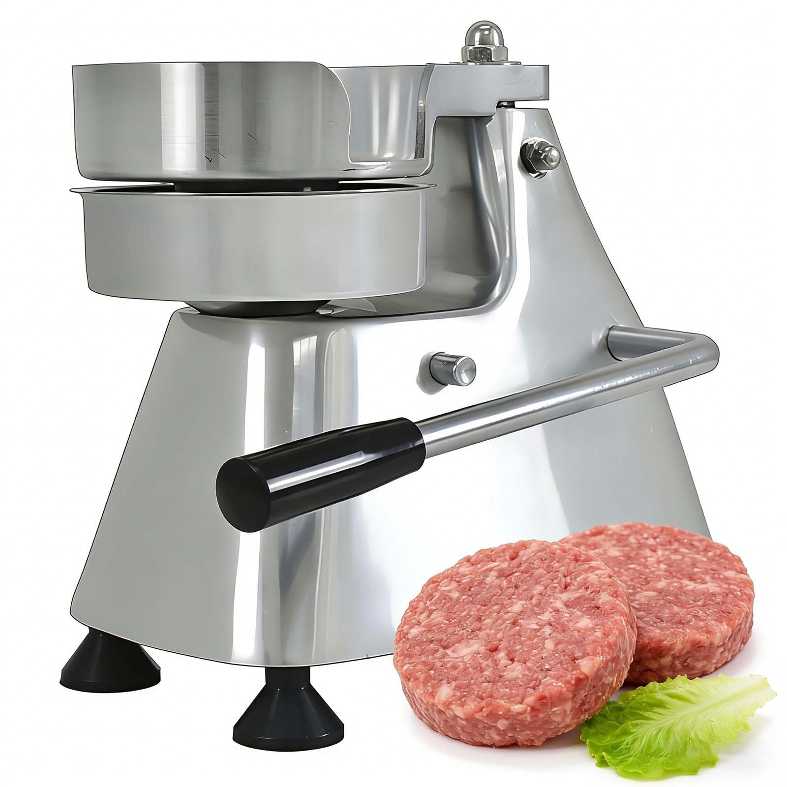 Kommerzielle robuste Burgerpresse mit 3 Formen und 1200 Wachspapieren, Edelstahl-Maker für Küche und Restaurant