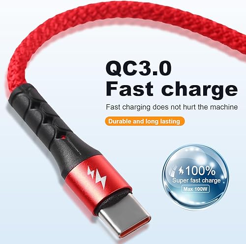 Miniatura 10 de SIQIWO Cable USB C a USB A de carga rápida 2 unidades de 4 pies, QC 3.0 USB tipo C con 4 puertos USB C, para Samsung Galaxy S10 S9 S8 S20 Plus A51