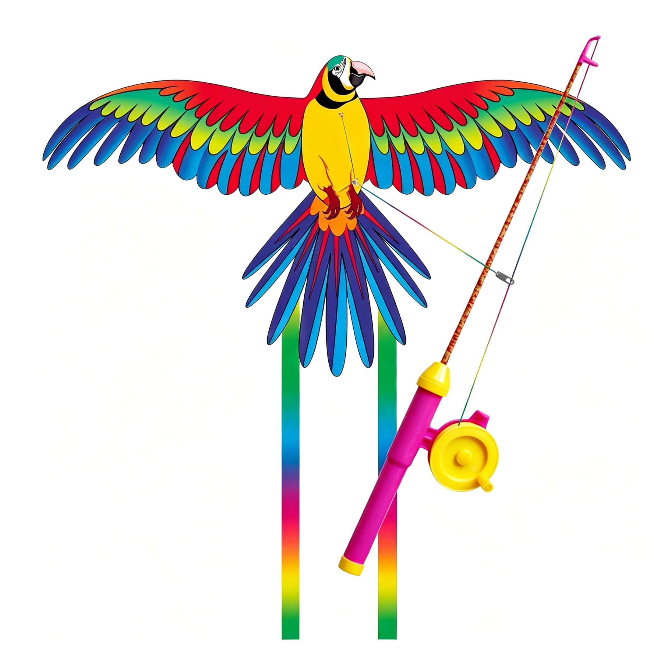 Bird Kite|Kites for Kids Age 4-8 8-12, Easy-to-Fly Dynamic Bird Kite with 164ft String for Beach Trip Park Family Activities Outdoor Games, Green Parrot