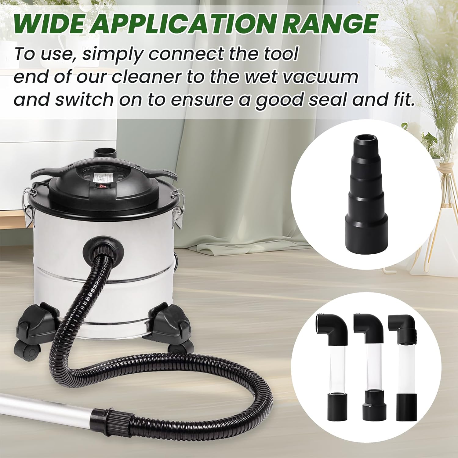 HVAC Wet Vac Tool, Universal A/C Cleaner for Clogged Pipes with 3/4" & 1" PVC Connectors