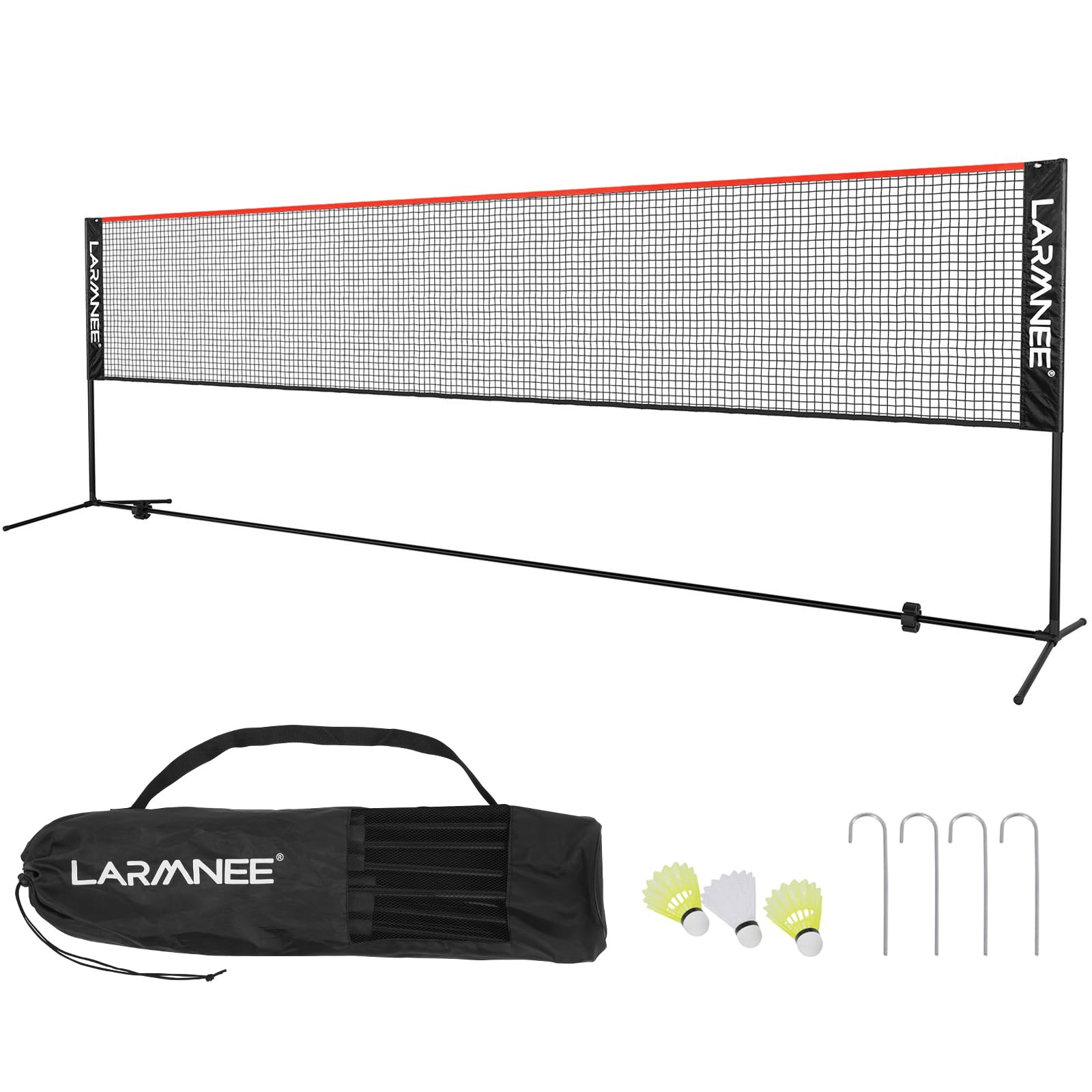 LARMNEE Red de Bádminton, Red de Tenis, Red Deportiva Portátil, Red de Bádminton Plegable, Ajustable en Tres Niveles, Juego de Rede de Entrenamiento para Exteriores Que Incluye Red — view 13
