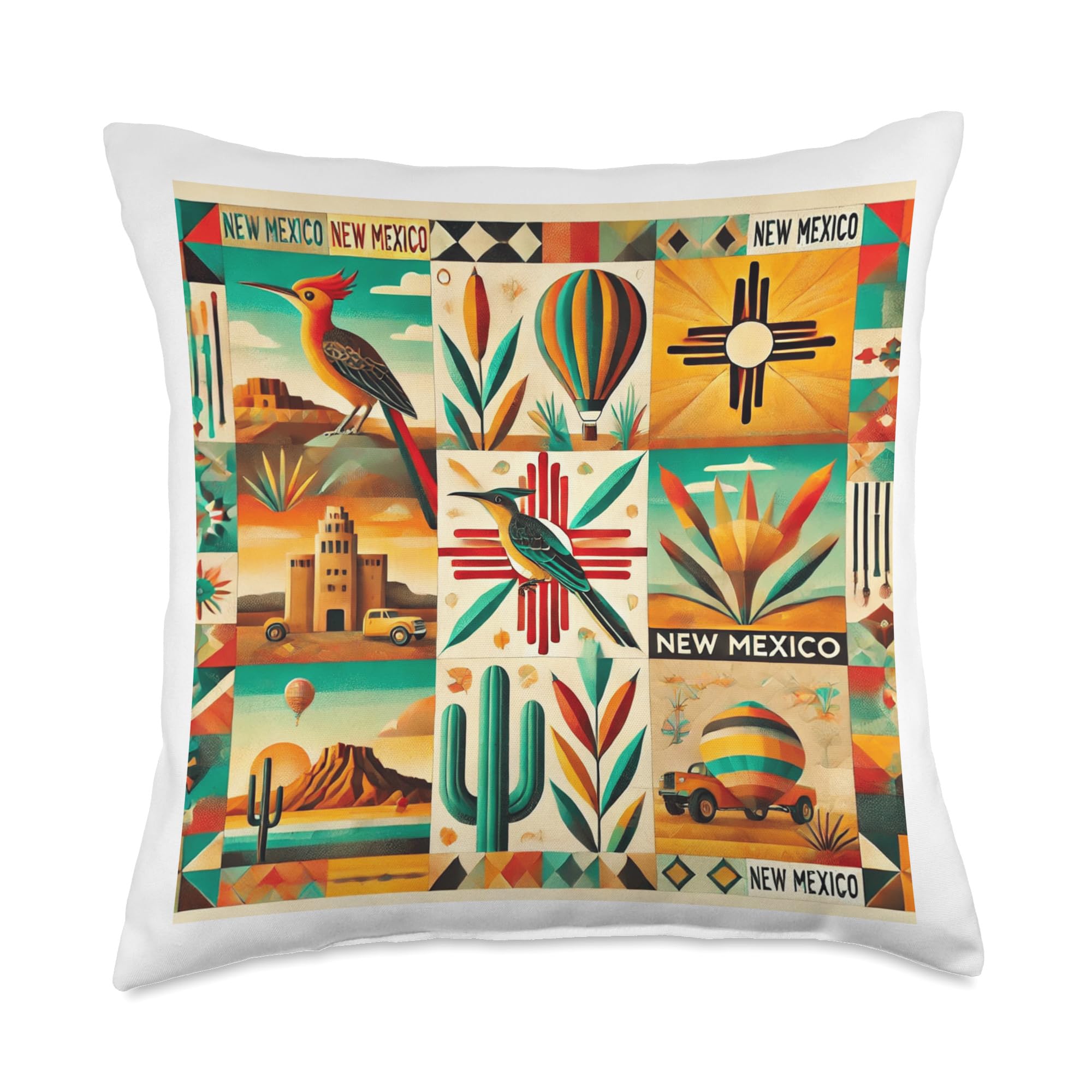 Quilted Beauty: Celebrating New Mexico Heritage Throw Pillow