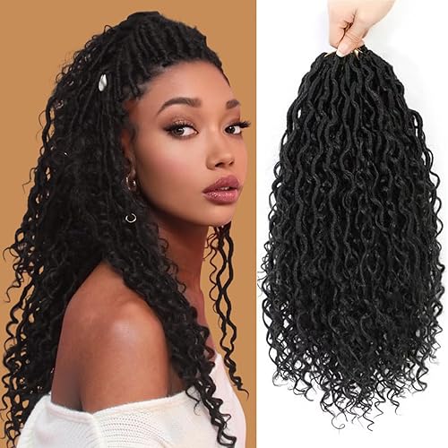 Goddess Locs - Cabello de ganchillo de 12 pulgadas, 8 paquetes de cabello bohemio sintético de ganchillo para mujer, rastas de río preenrolladas con