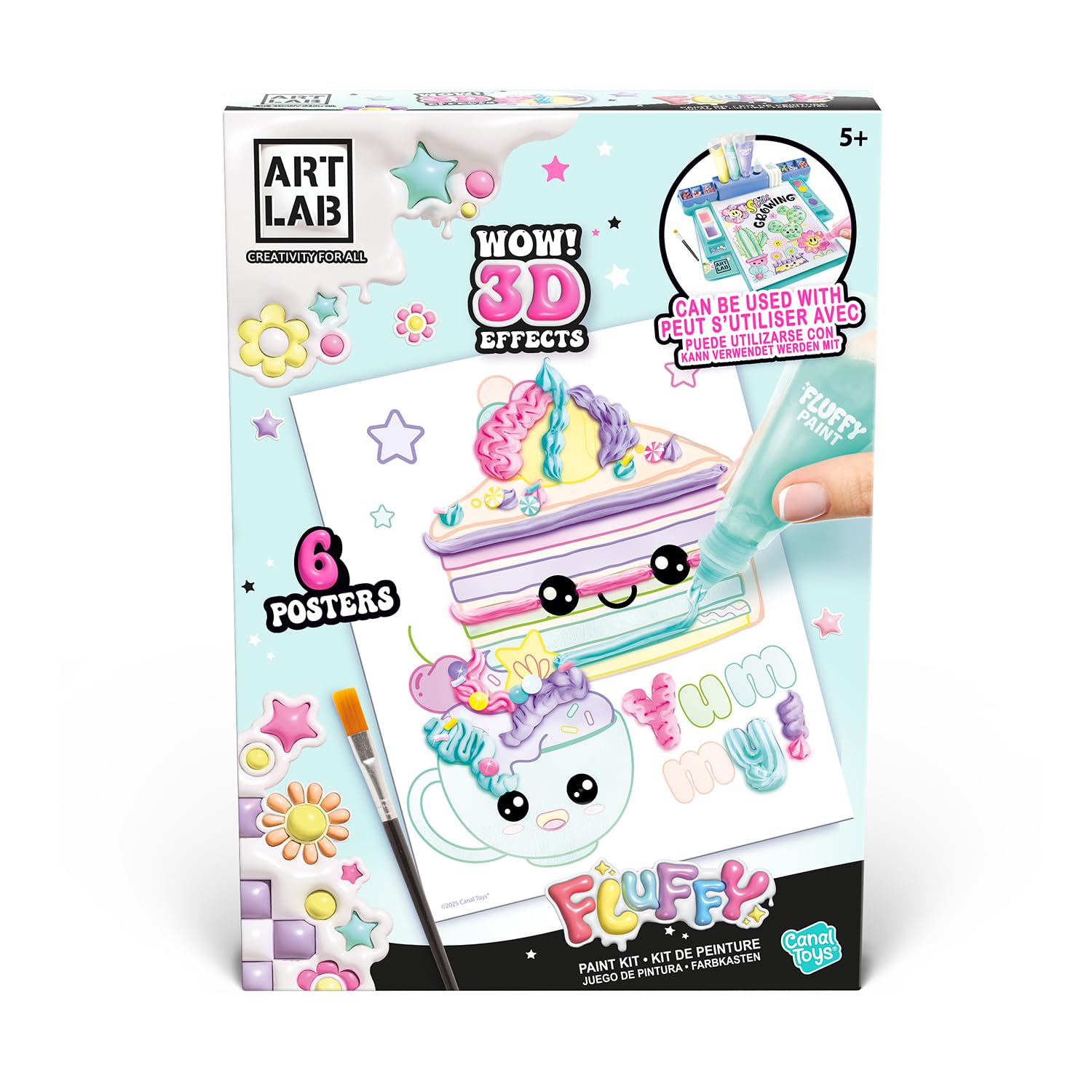 Art Lab Kit di Pittura soffice, Set di Pittura 3D, dai Vita ai Tuoi Disegni con la Vernice 3D! Ottimo Kit per artisti in Erba, pastelli, Rosa, Viola, Blu