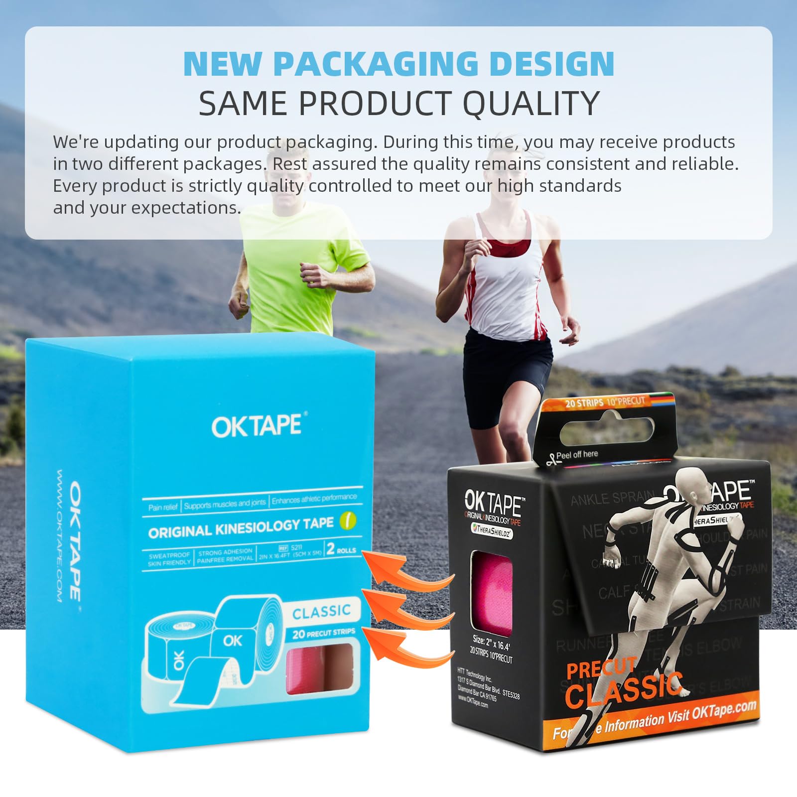 OK Tape Kinesiology Tape 25cm Pretagliato, 20 Strisce, Elastico Nastro Sportivo Per La Pelle, Adatto Per Ginocchia, Caviglie, Gomiti e Spalle 5m x 5cm (2 Rotoli,Viola)