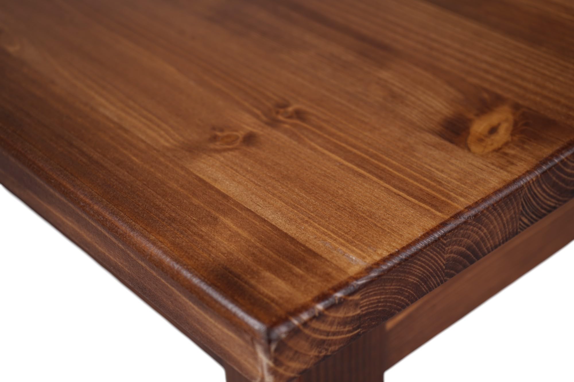 Liberoshopping Table fixe en bois massif de sapin noyer – style campagnard rustique chic – pour cuisine, salle à manger ou restauration – 100 % Made in Italy (90 x 90 cm)