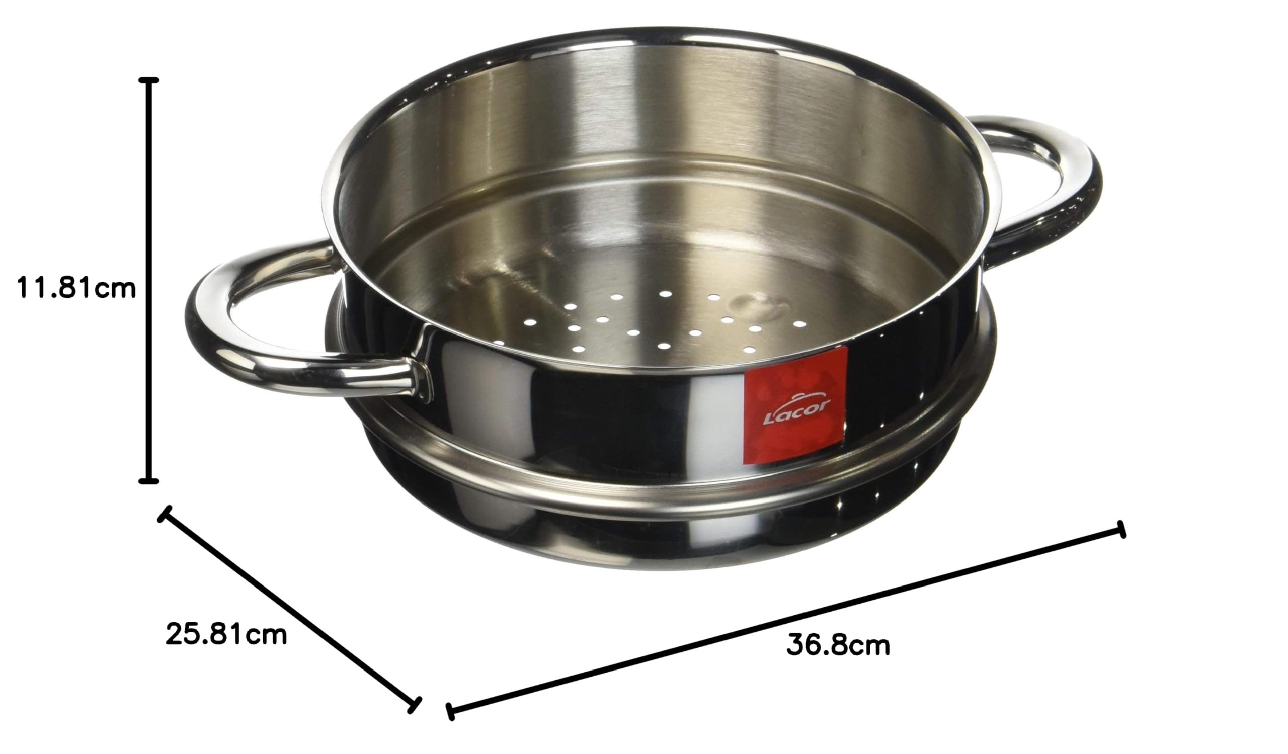 Lacor 40424- Vaporiera 24 cm vitrocor