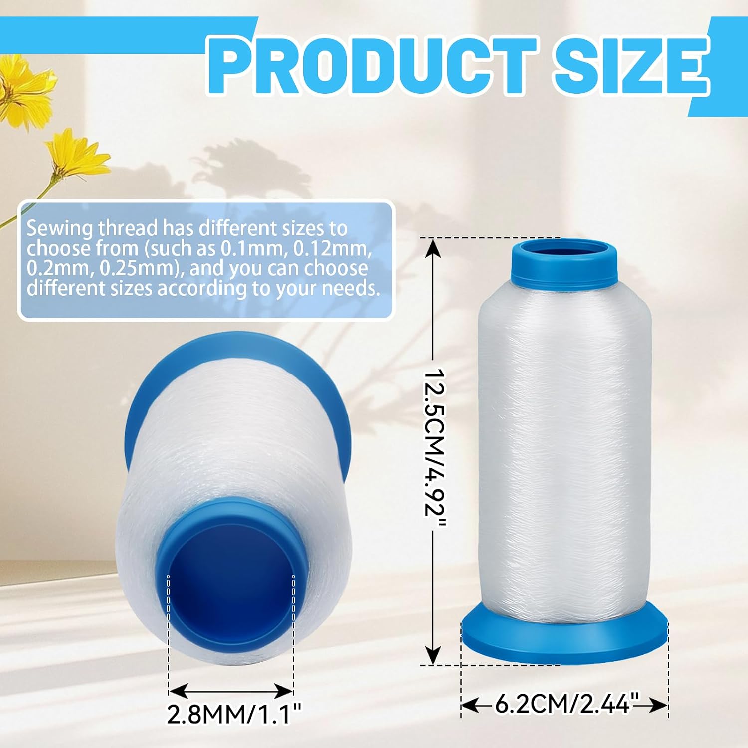 Litoexpe 0.1MM Invisible Thread, 5460 Yards (5000 Meters) Clear Nylon Thread for Sewing Machine, Quilting, Hand Sewing, Beading & Jewelry Making