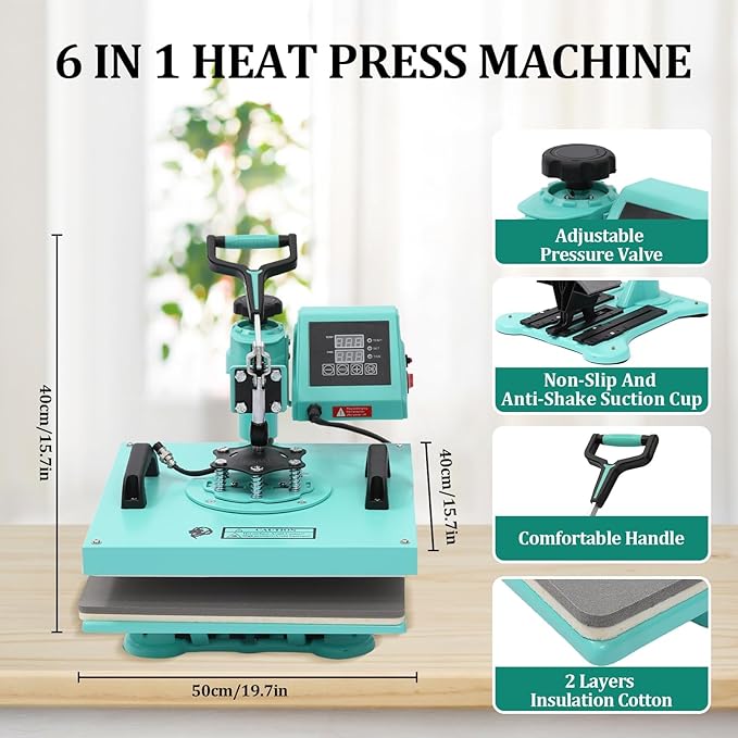 Prensa Térmica 6 en 1 15x15 pulgadas, Combo Sublimación Digital miniatura 2