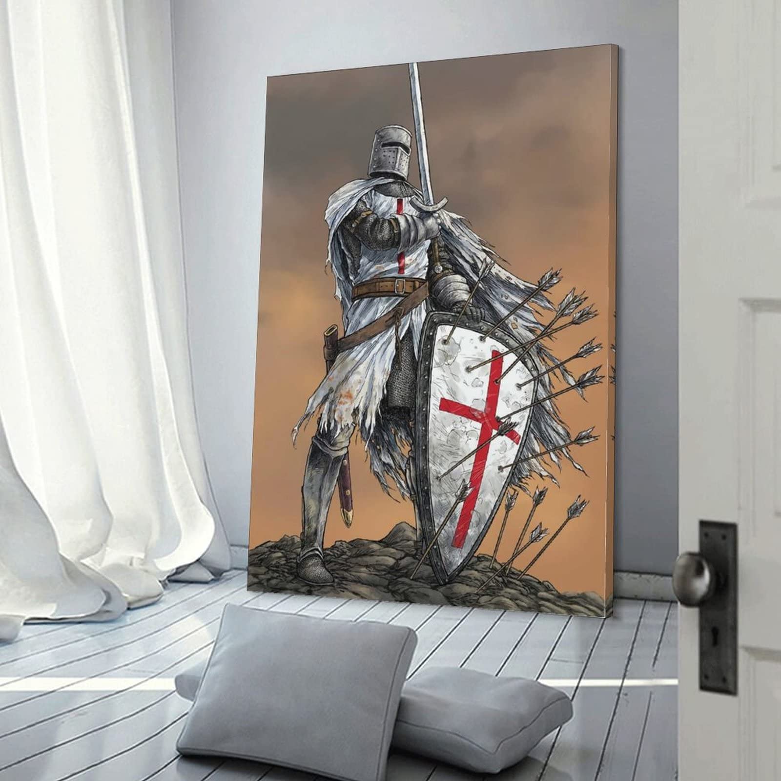 Poster Sur Toile 60x80 Cm 'Cavalieri-e-Guerrieri' - Impression Haute Qualité, Finition Givrée - Décor Mural Pour Chambre, Salon, Bureau - 7
