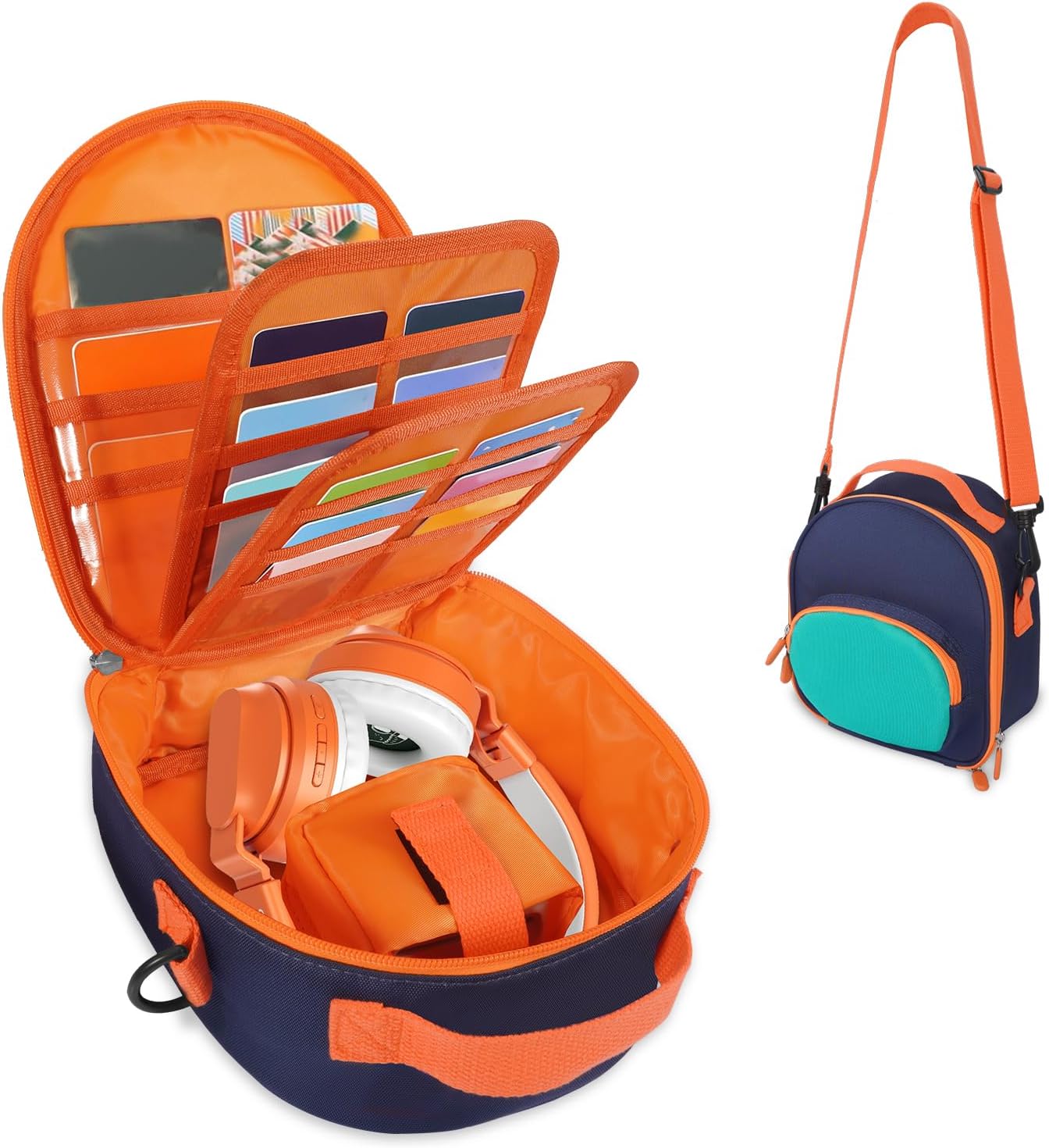 KENOBE Carrying Case for Yoto Mini 2024 Edition Kids Audio Music Player & Headphone, Portable Travel Storage Carrier Bag Cover for Audiobook Cards Radio (Up to 30 Cards) with Adjustable Strap
