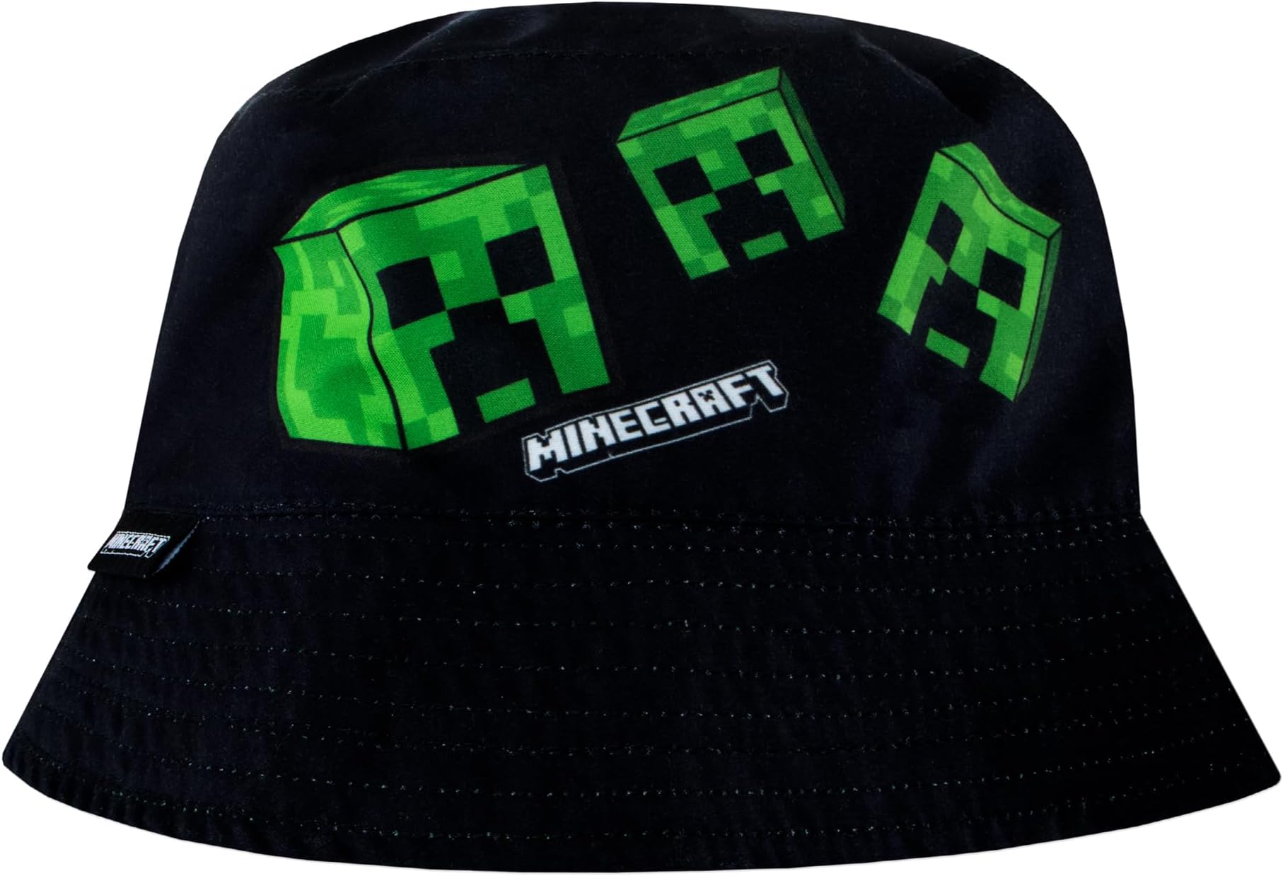 Hat | Reversible Bucket Hat for Boys | Creeper Gaming Hats | Official Gamer Merchandise | Black | One Size