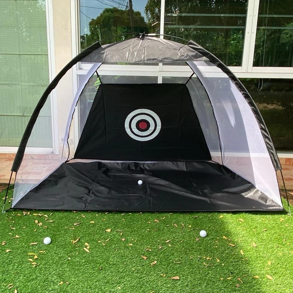 Red de Práctica de Golf Red de práctica de Golf Plegable, Jaula para Golpear Golf, Carpa de prácticas para pastizales de jardín, 2M Red de Golf(Black)