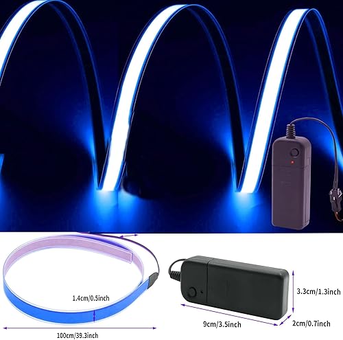 Miniatura 10 de Ourbest Luces de alambre EL, luz electrouminiscente cortable, luz de fondo, lámpara de papel, luces suaves de bricolaje, 3 modos continuoflash
