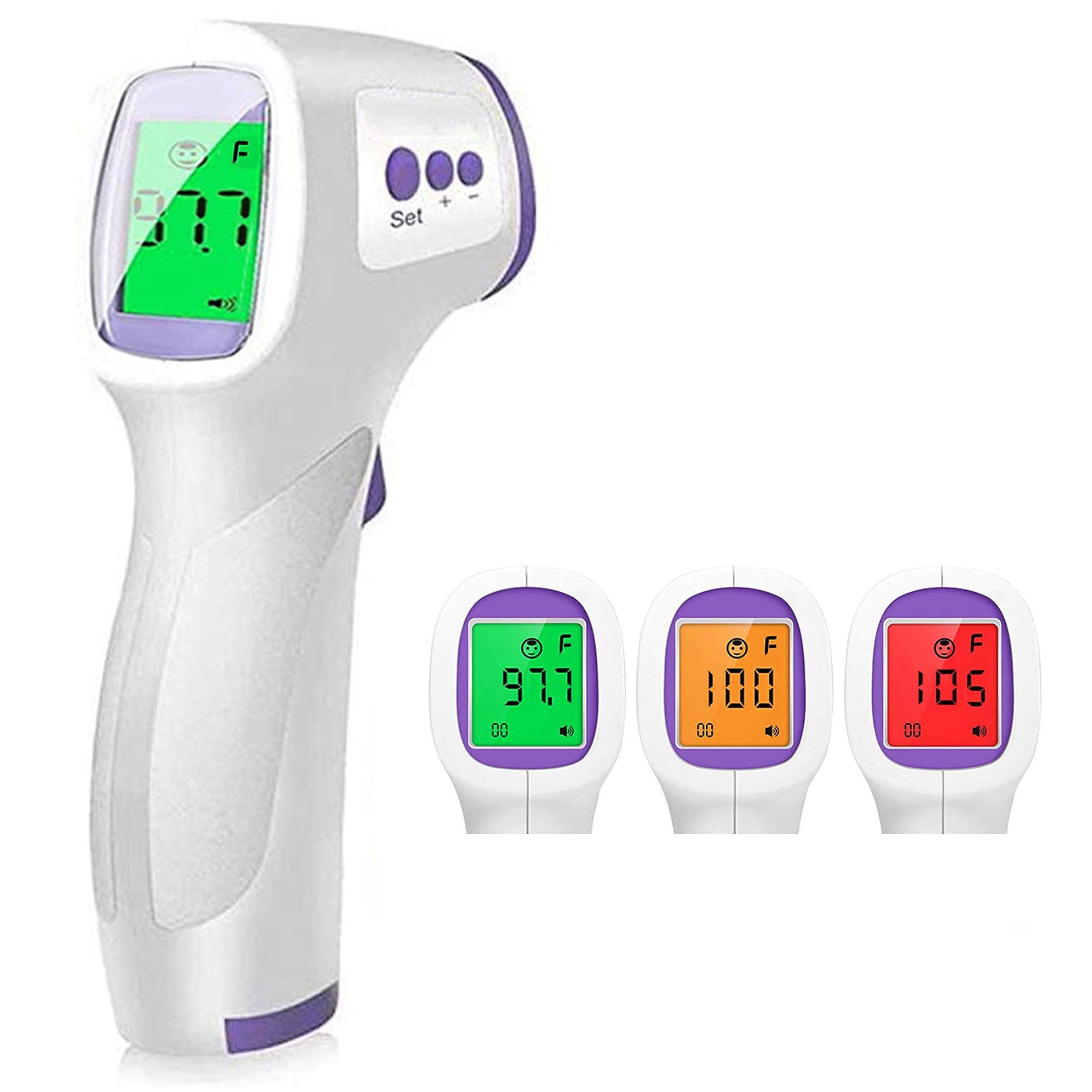 Digital Infrared Thermometer Gun, Adult Non-Touch Forehead Thermometer, LED Handheld Medical Thermometer Fever Alarm for Kid Children and Baby