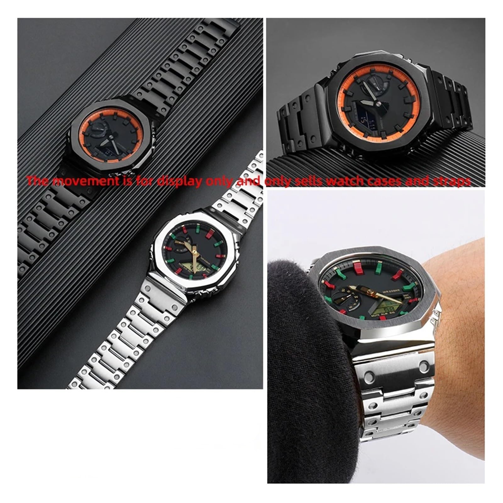 Amazon.co.jp: GA2100 GA2110 メタルストラップ+ケース GA-2100 GA 