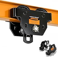 POWLAB 3 Ton I-Beam Trolley Manual Adjustable 3.66-8.46" Flange Heavy Duty Overhead Hoist for Straight Curved Beams