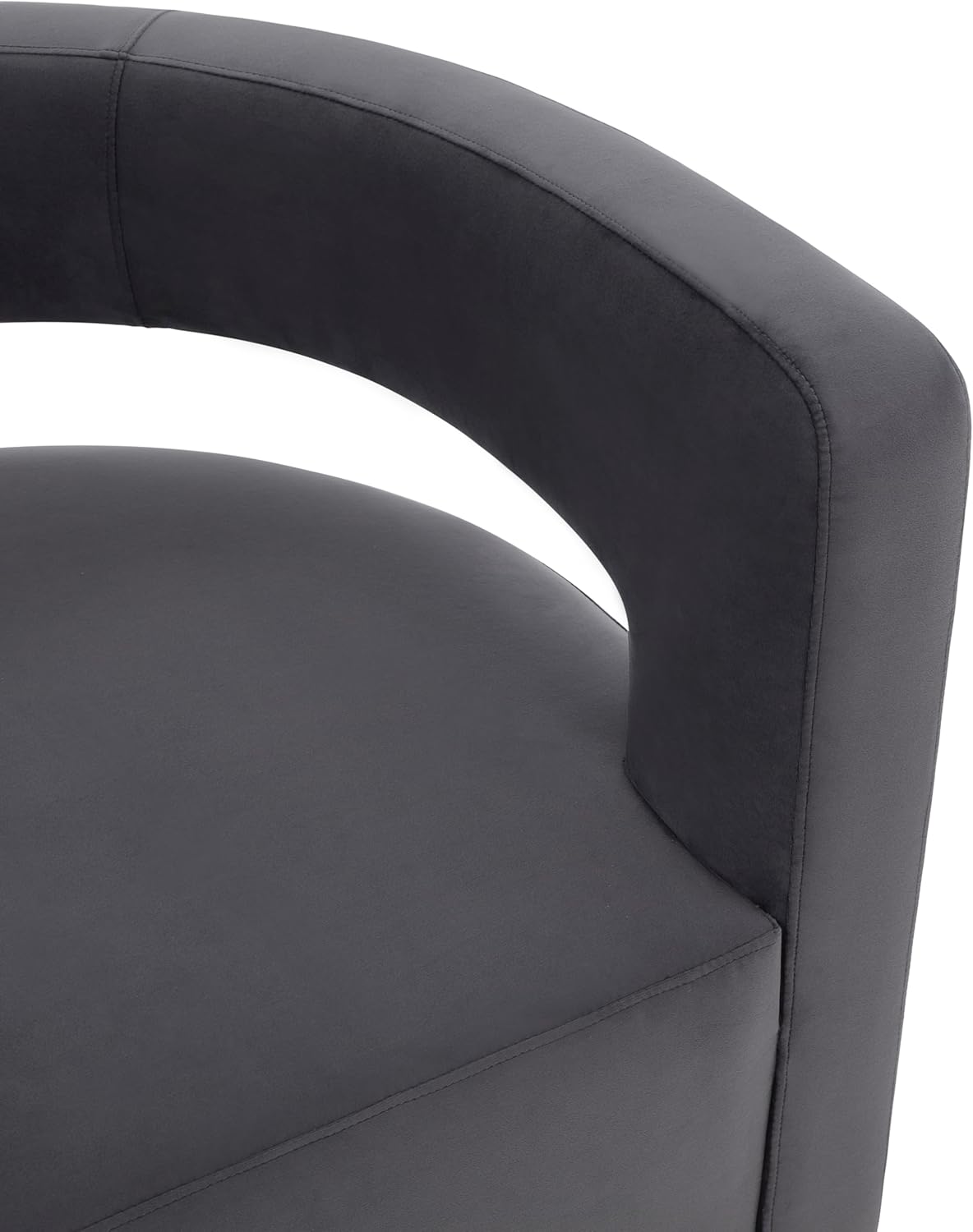 SAFAVIEH Couture Collection Edgar Dark Grey Velvet/Silver Swivel Chair (Fully Assembled)