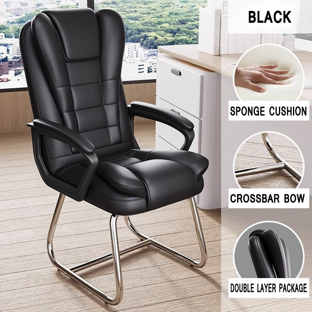 Chaise de bureau ergonomique avec dossier haut et coussin double couche – Chaise de jeu en tissu pour bureau, salle de réunion, bureau à domicile, supporte 150 kg