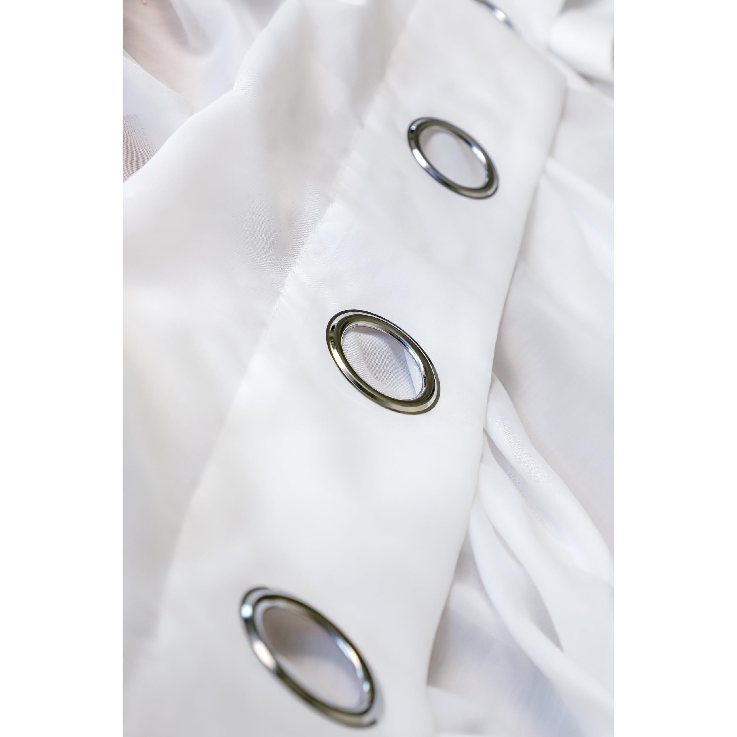 SCHÖNER WOHNEN Ösenvorhang Weiß/Creme halbtransparent - Gardinenschal 140x250 mit Ösen - Durchsichtige Gardine für Wohnzimmer & Schlafzimmer - Vorhang modern, lichtdurchlässig, Öko-Tex