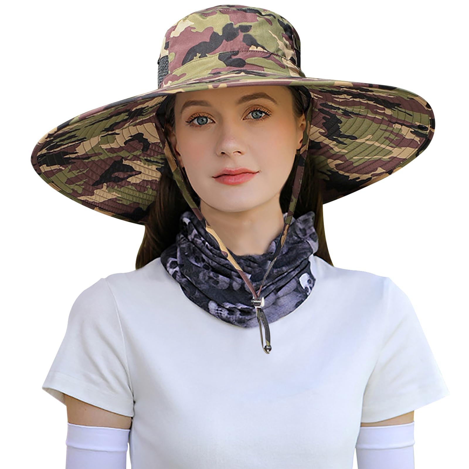 Peicees Women Wide Brim Sun Hat UPF50+ Waterproof Sun Hats for Fishing Hiking Camping Gardening