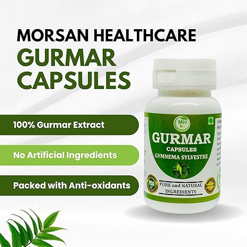 Miniatura 2 de Morsan's Gymnema sylvestre (Gudmar, Gurmar) Cápsulas, Pack de 60 x 500 mg. Veg. Cápsulas (1)