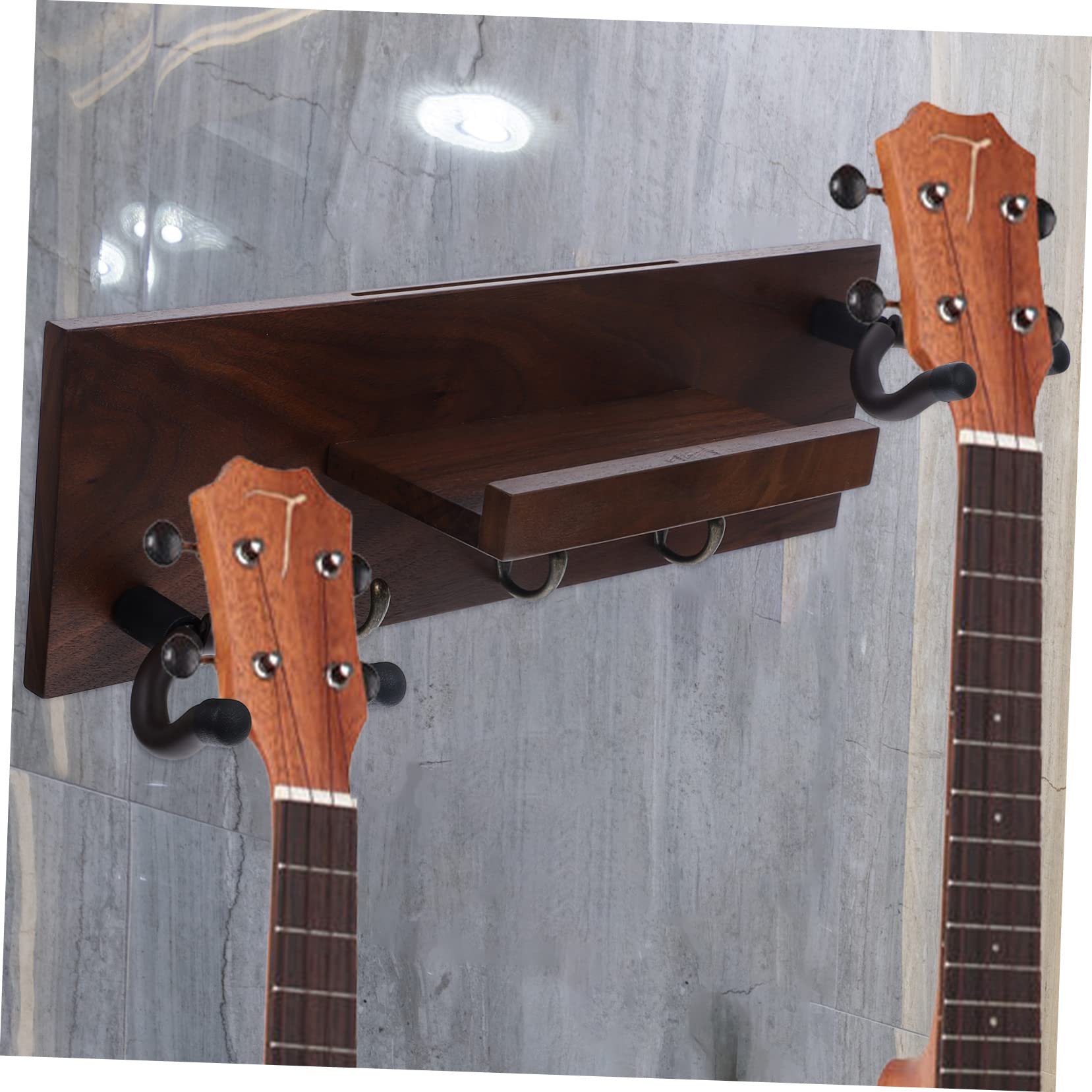 Abaodam Supporto da Parete per Chitarra, Gancio 4 in 1 per Chitarre Elettriche e Acustiche, Legno e Metallo, Stabile