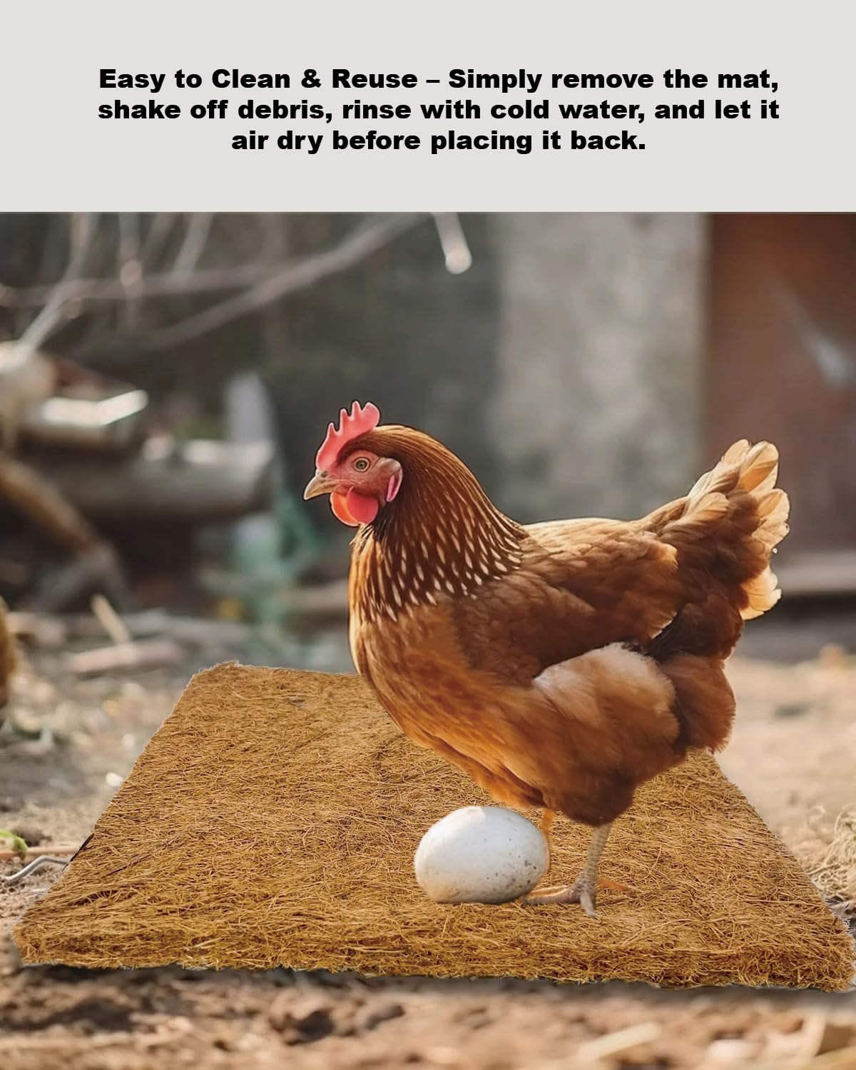 2 Piezas Esteras para Nidos de Gallinas,Insertos para Cajas Nido de Gallinas,Esteras de Coco Natural,Esteras Reutilizables para Nidos,Gallineros,Accesorios para Proteger Gallineros y Huevos,20cm