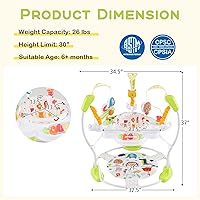 Vista 6 de BABY JOY Baby Jumpers and Bouncers, Infant Activity Center with Music Lights Sounds, 360° Rotating Seat and 3 Adjustable Heights, Baby Play and