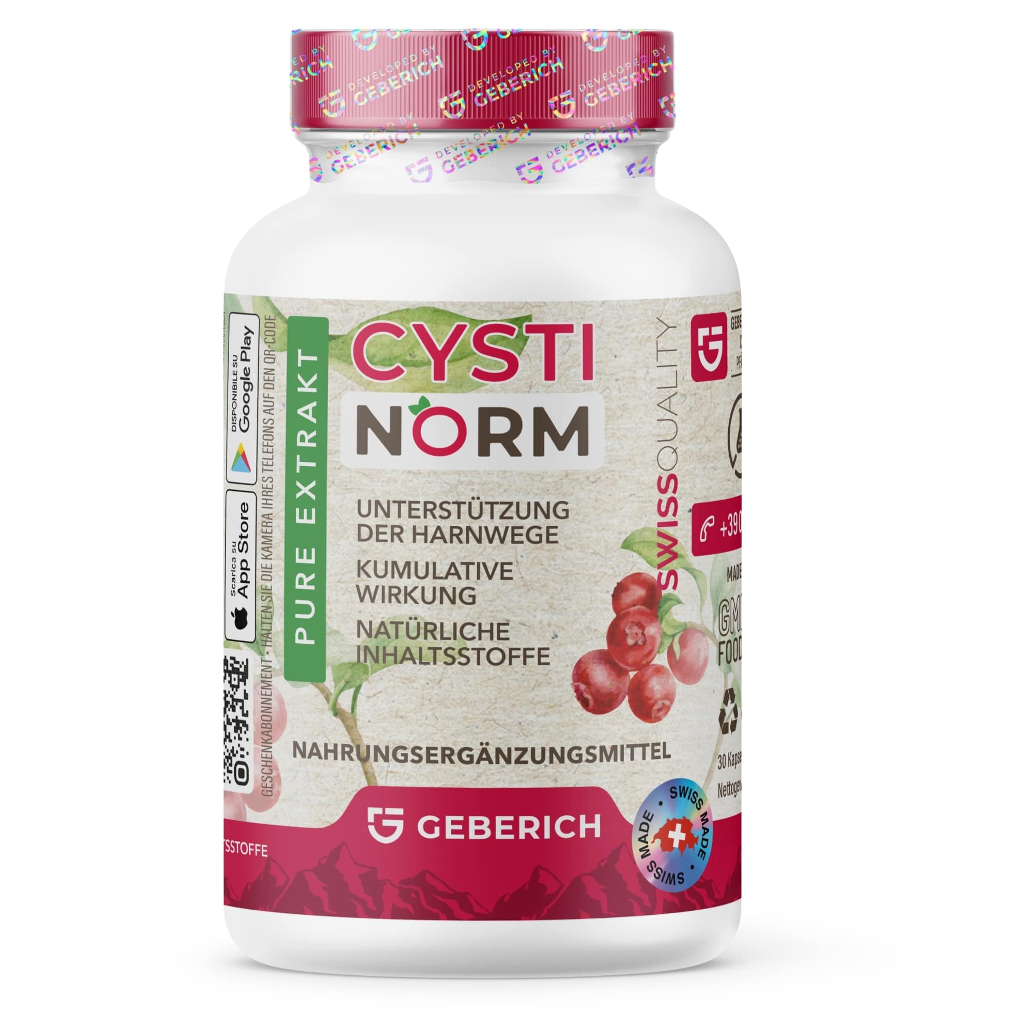 Kapseln CYSTINORM | Blasengesundheit | D-Mannose 720mg + Cranberry-Extrakt 300mg | Gesundheit der Harnwege | mit Erdbeerbaum-Extrakt Bioflavonoid-Komplex | Nahrungsergänzungsmittel