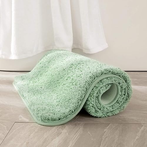 Miniatura 99 de MIULEE Alfombras de baño salvia, suaves y pequeñas, absorbentes, antideslizantes, de secado rápido, esponjosas, para baño, bañera y duchas, lavables