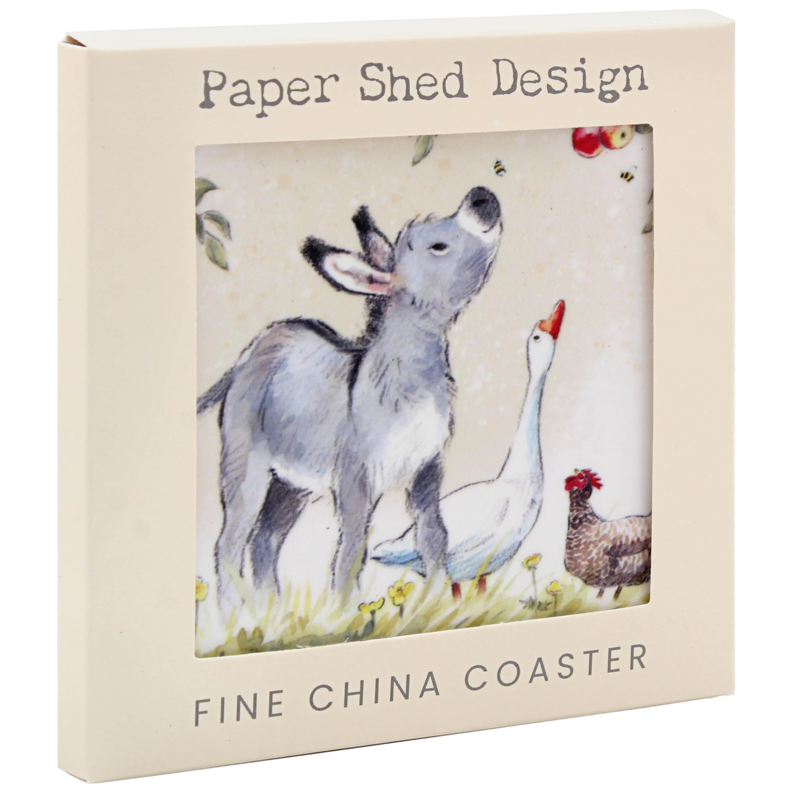 The Leonardo Collection Paper Shed Design Donkey Goose & Hen Coaster For Office Home & Kitchen | Lovely Coaster Set For Decorative Home Accessories Drinks Coasters For Tea & Coffee