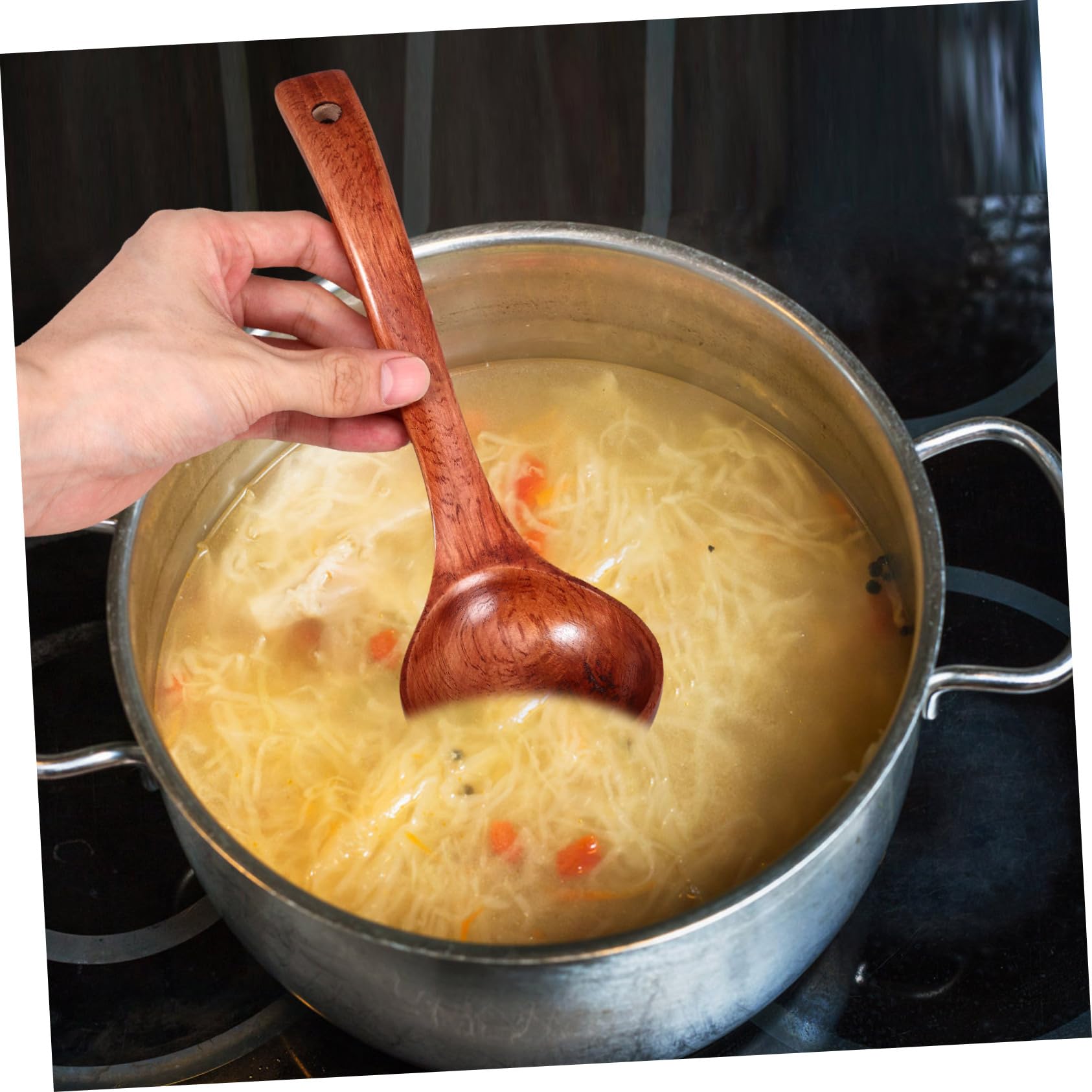 5piezas Cuchara De Madera Para Mango De Utensilio De Cocina Ergonómico Para Guisos Accesorio De Madera Natural Para