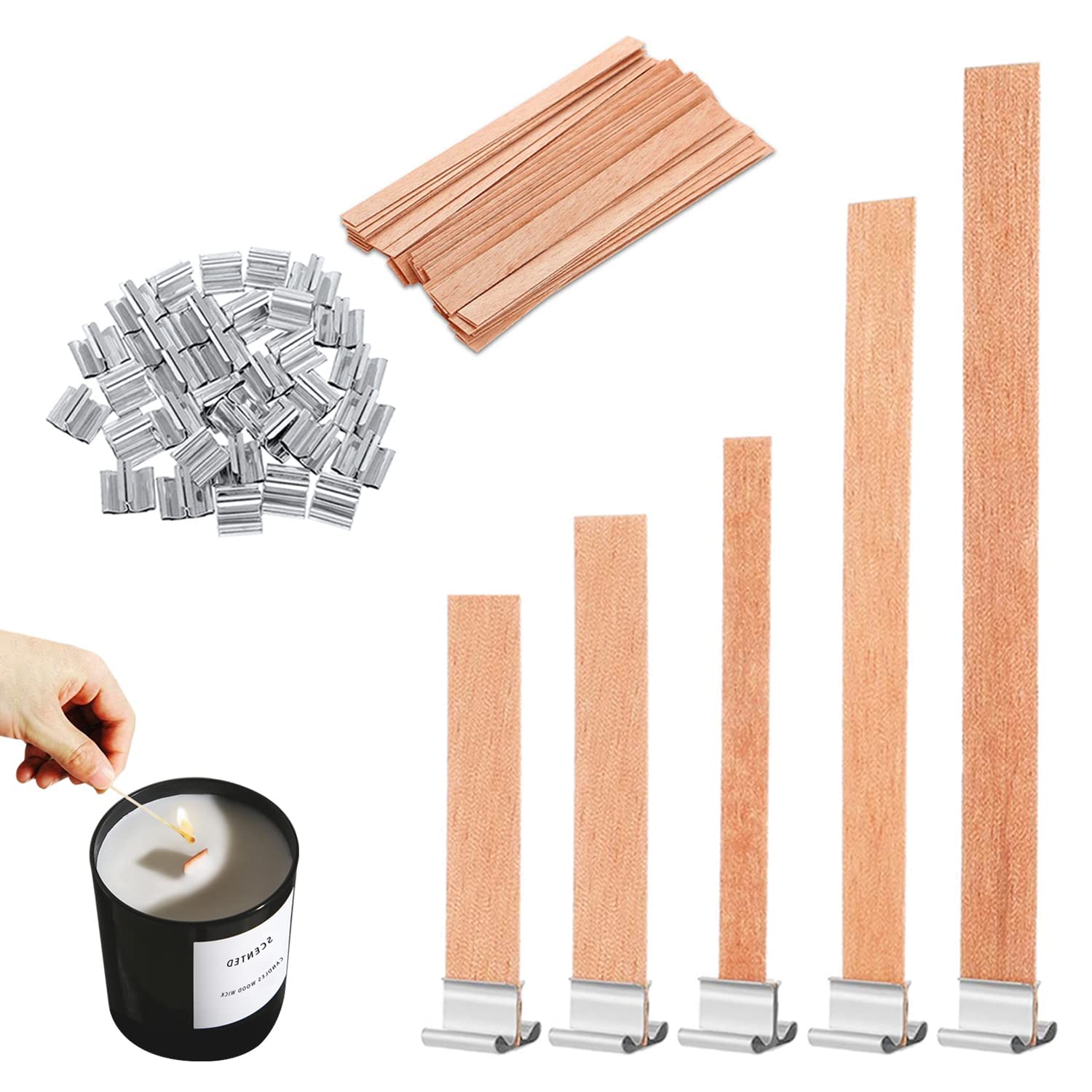 50 Supporti Per Stoppini In Legno - Per Centraggio Candele Fai Da Te, Multiuso - Foto 11