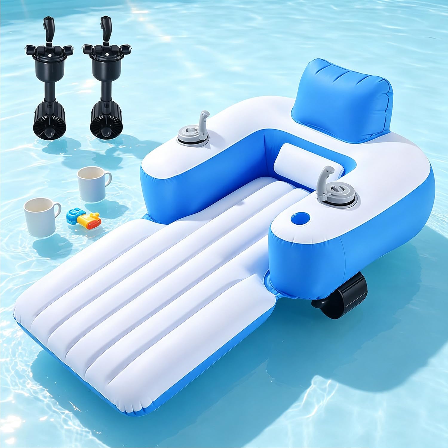 Flotador de Piscina motorizado con hélice giratoria de 360° Lithiumbatteries