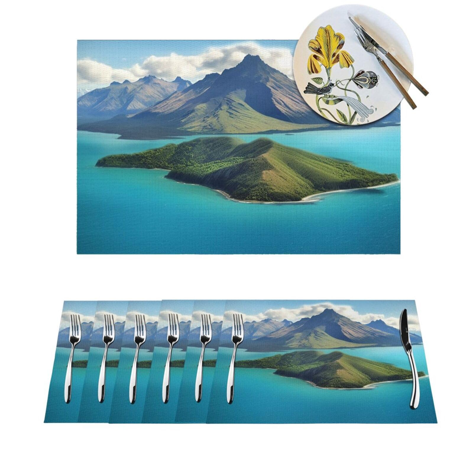 Set de table résistant à la chaleur en PVC tissé et lavable, lot de 4 tapis de table durables