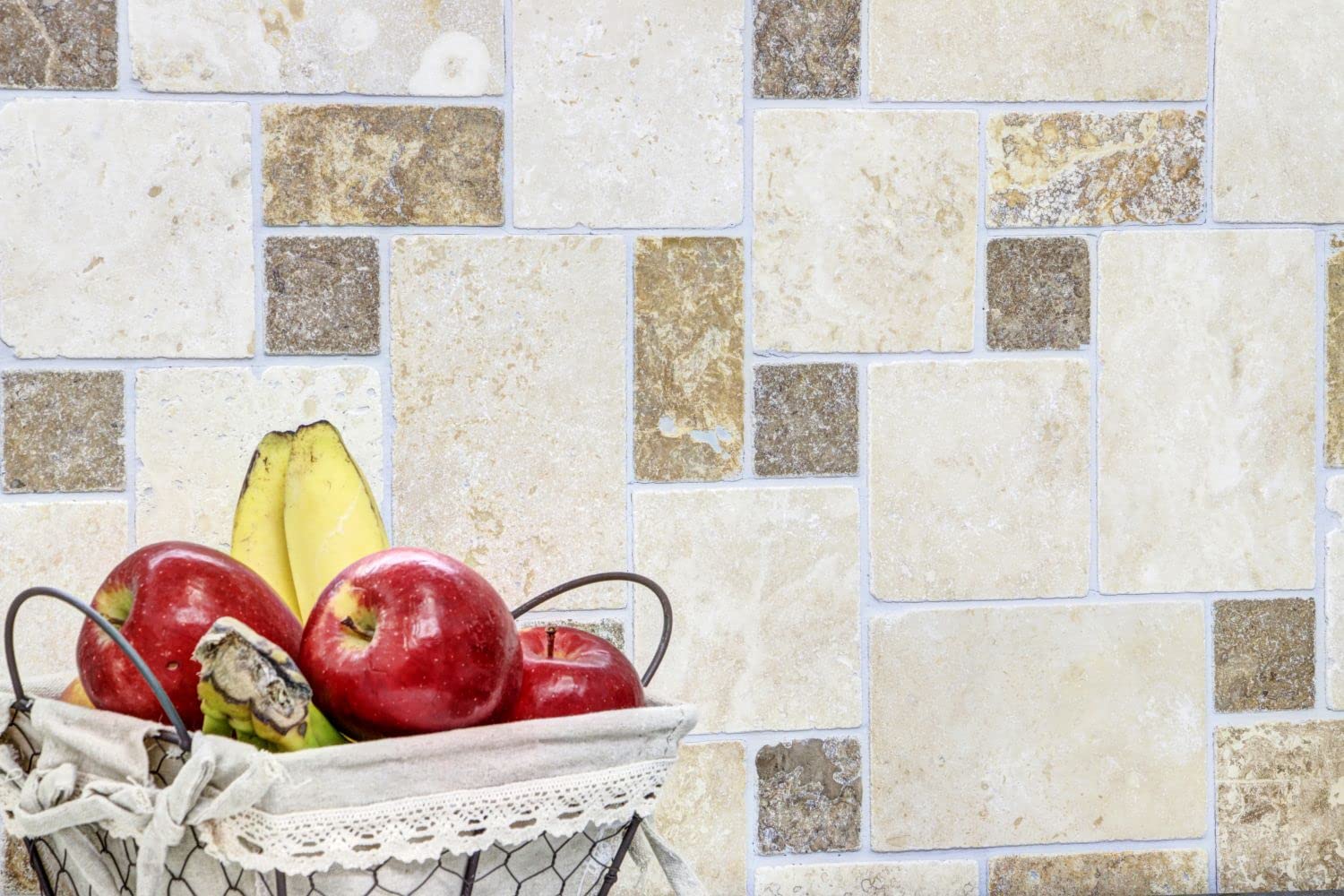 Mosaïque réseau mosaïque miroir mural de carrelage mural ou la cuisine Mini Pattern Mix travertinetravertin la pierre naturelle