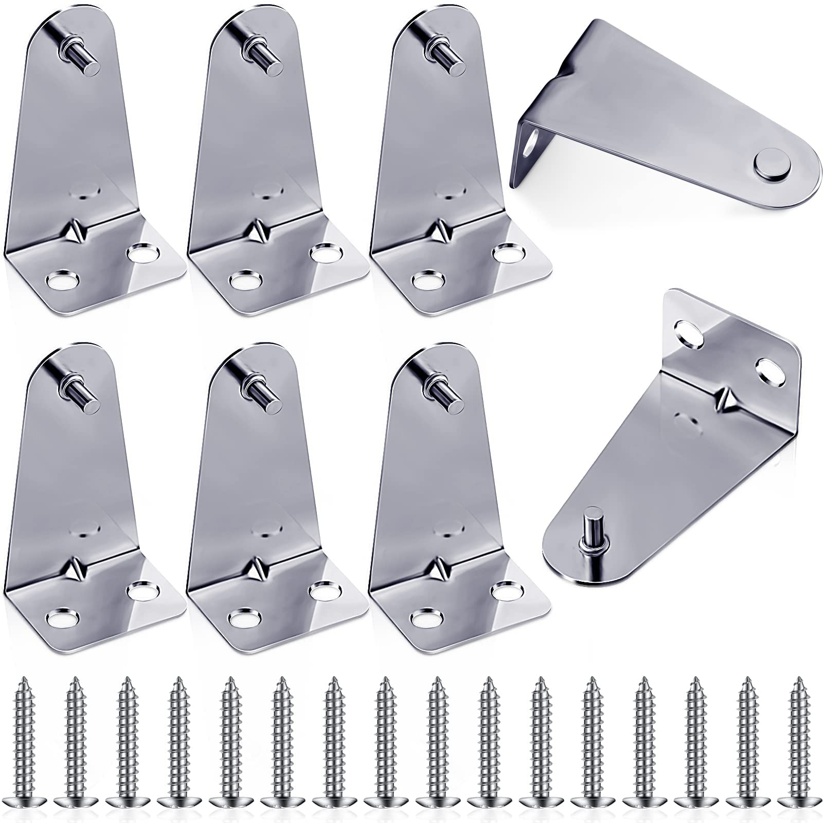 KASTWAVE Window Blinds Hold Down Brackets, 8 Pcs Metal Blinds Brackets Silver Blind Holder Replacements Horizontal Blind Brackets with Screws for Horizontal Blinds Shades Window Doors Home Accessories
