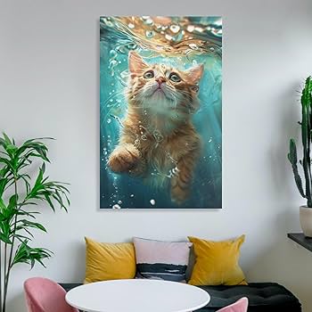 絵画インテリア 額付( 青緑＋金色の枠 )油絵 uF6-070519 猫と女の子 絵画インテリア 額付( 青緑＋金色の枠 )油絵 uF6-070519 猫と女の子