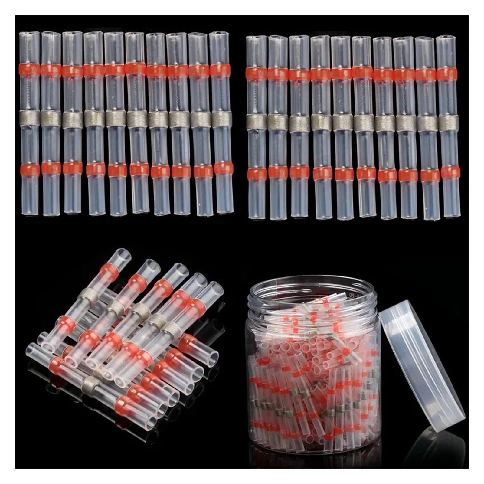 DSZUJTYROP 80PCS Solder Seal Sleeve Heat Shrink Butt Connectors Electrical Wire Marine Insulated Splices AWG22-18
