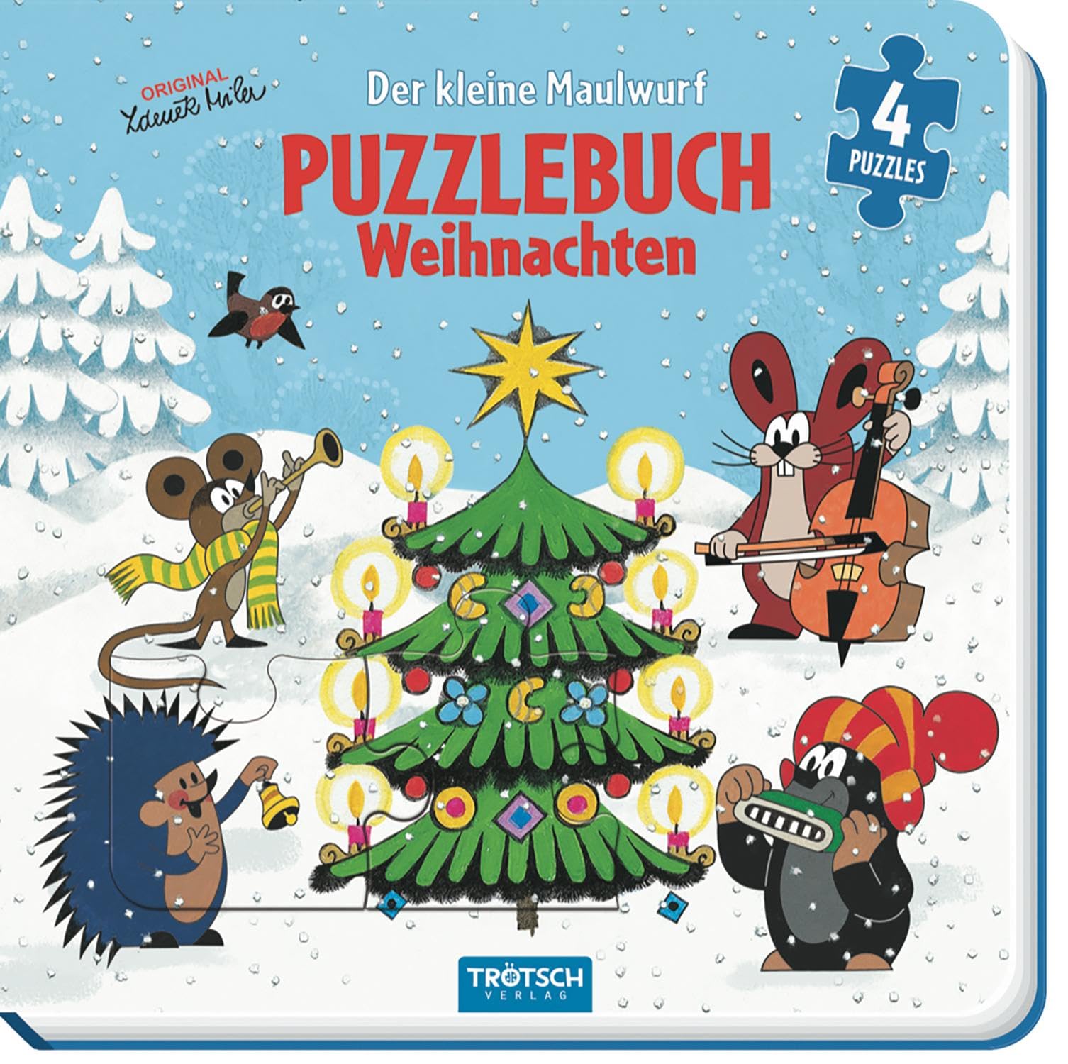 Trötsch Der kleine Maulwurf Puzzlebuch mit 4 Puzzle Weihnachten: Beschäftigungsbuch Entdeckerbuch Puzzlebuch