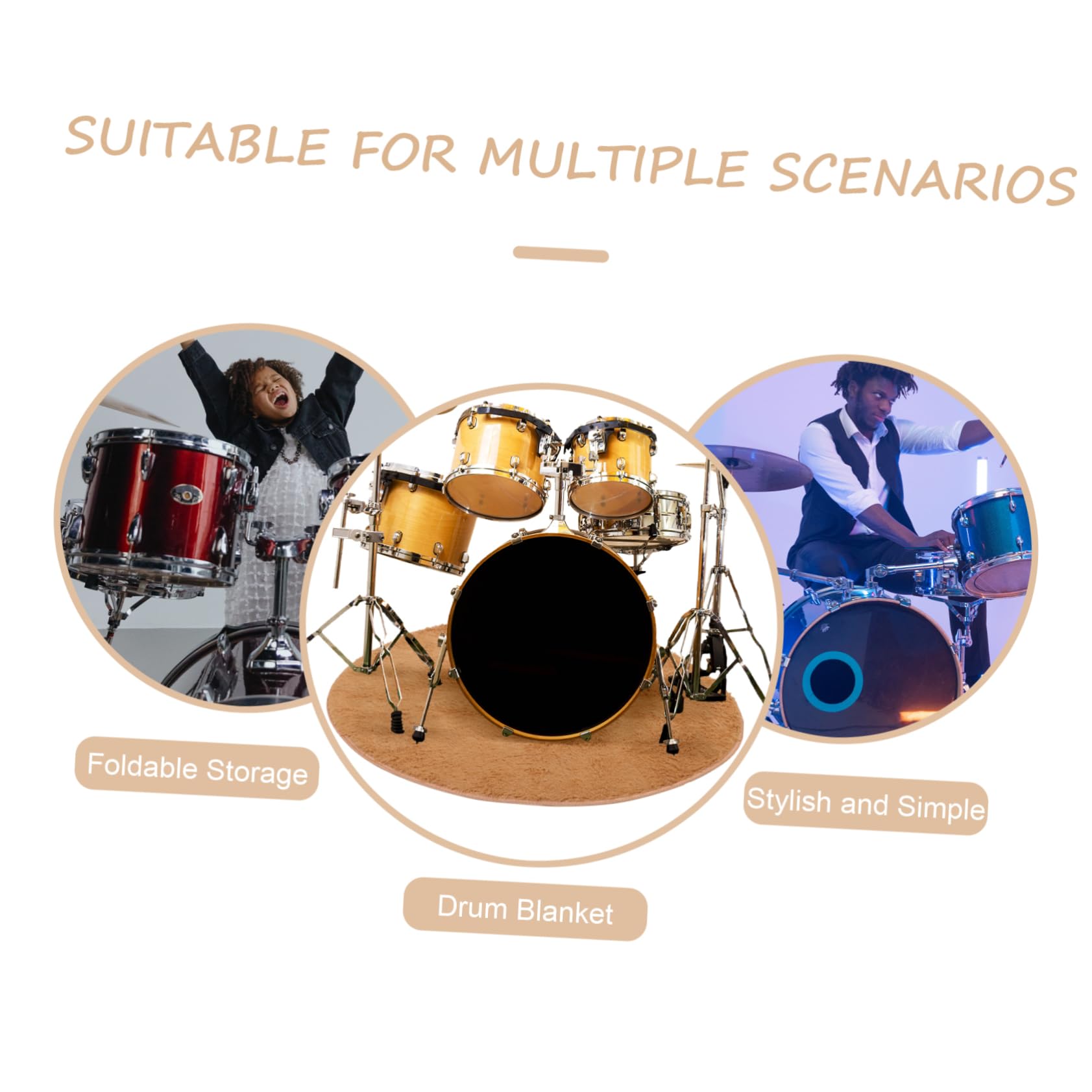 Abaodam Drum Rug for Electric Drums Nonslip Pad Sound Absorbent Mat for Practice Large Size Drum Pad Carpet