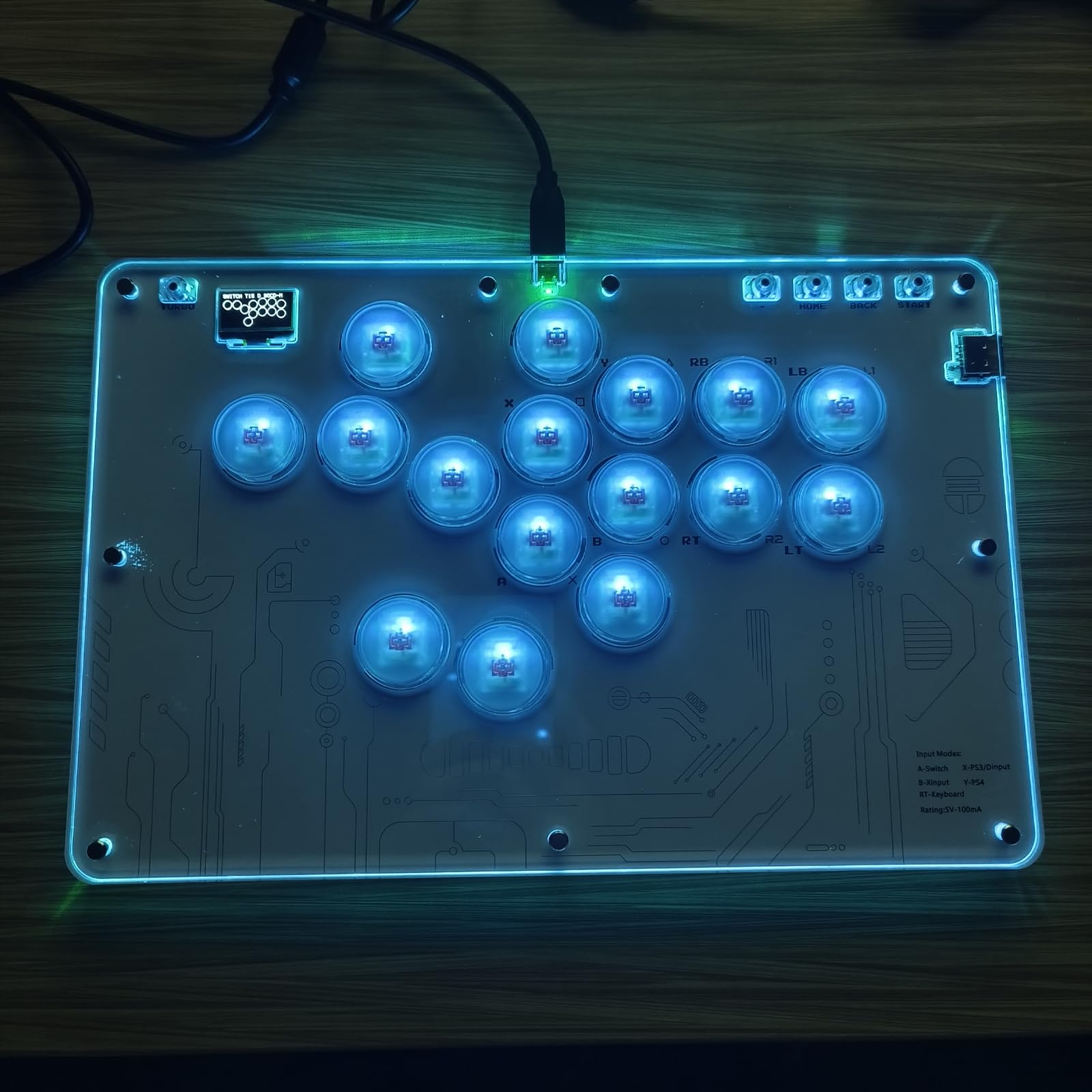 Controller Arcade per PS 5 Slim Pro 16 tasti con Turbo RGB