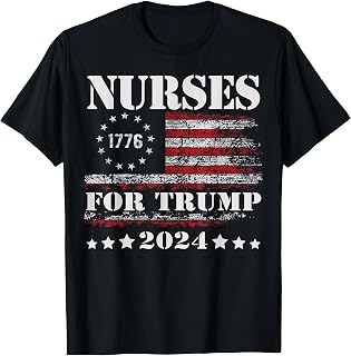Nurses For Trump USA Flag Nurse T-Shirt