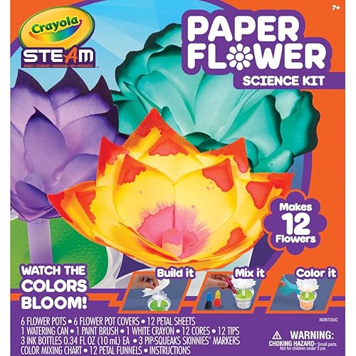 Crayola Paper Flower Science Kit, Color Changing Flowers, Gift for