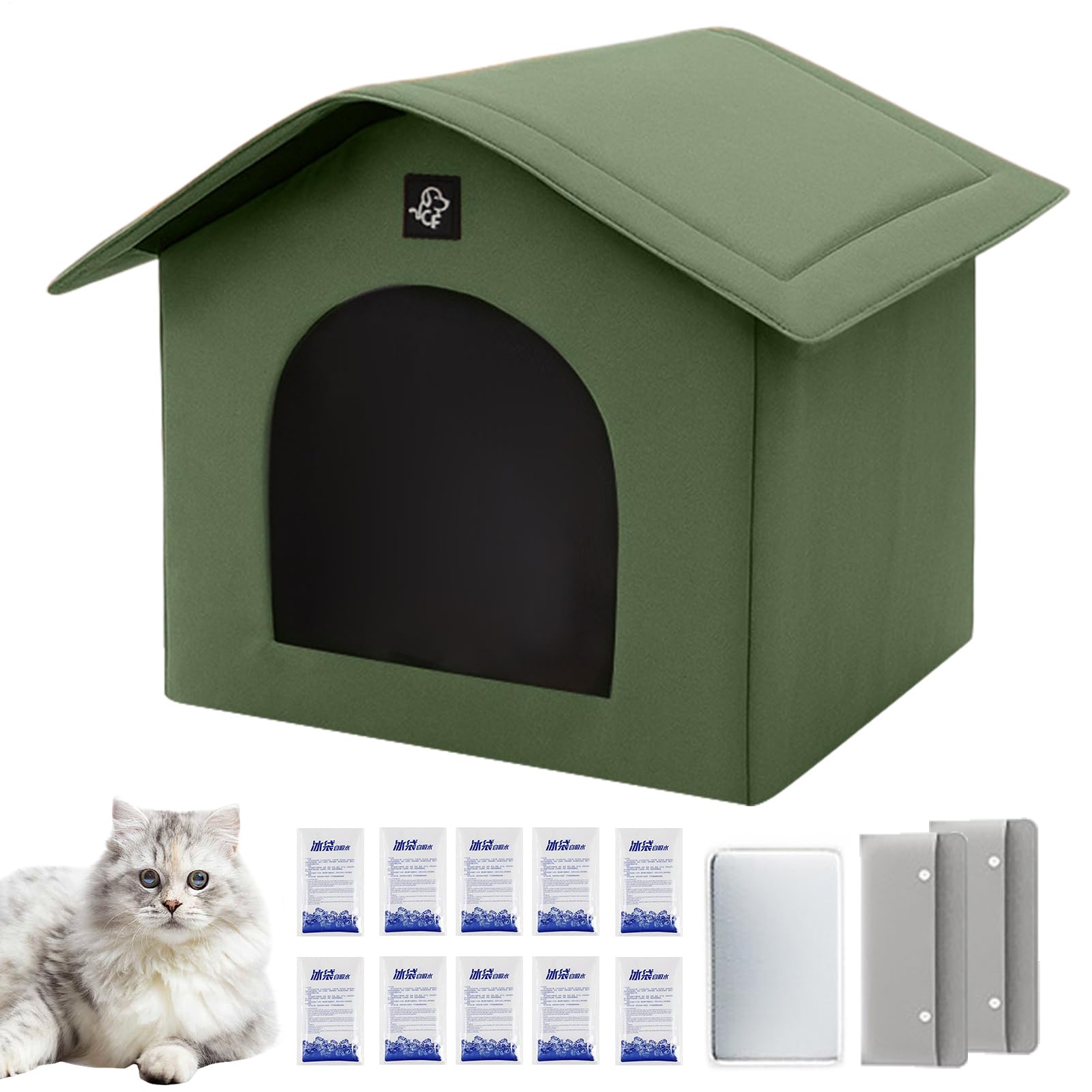 Maison rafraîchissante pour chien avec bloc réfrigérant et abri isolé contre la chaleur