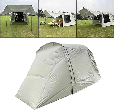 Camping Tent Portable Car Rear Tent Outside Camping Shelter Outdoor Car Tent Trailer Tent Roof Top Beach Practical and Durable