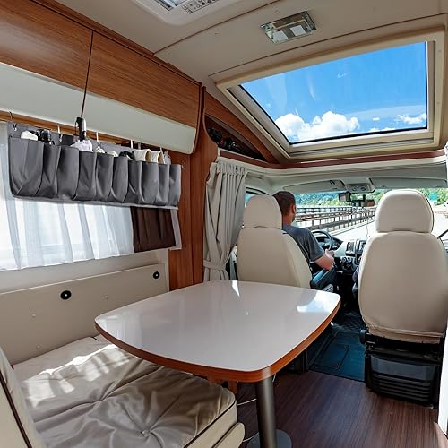 Miniatura 6 de Berlune 2 bolsillos de almacenamiento de zapatos de caravana de 44.1 pulgadas, organizador colgante de RV con 10 ganchos resistentes para zapatos,