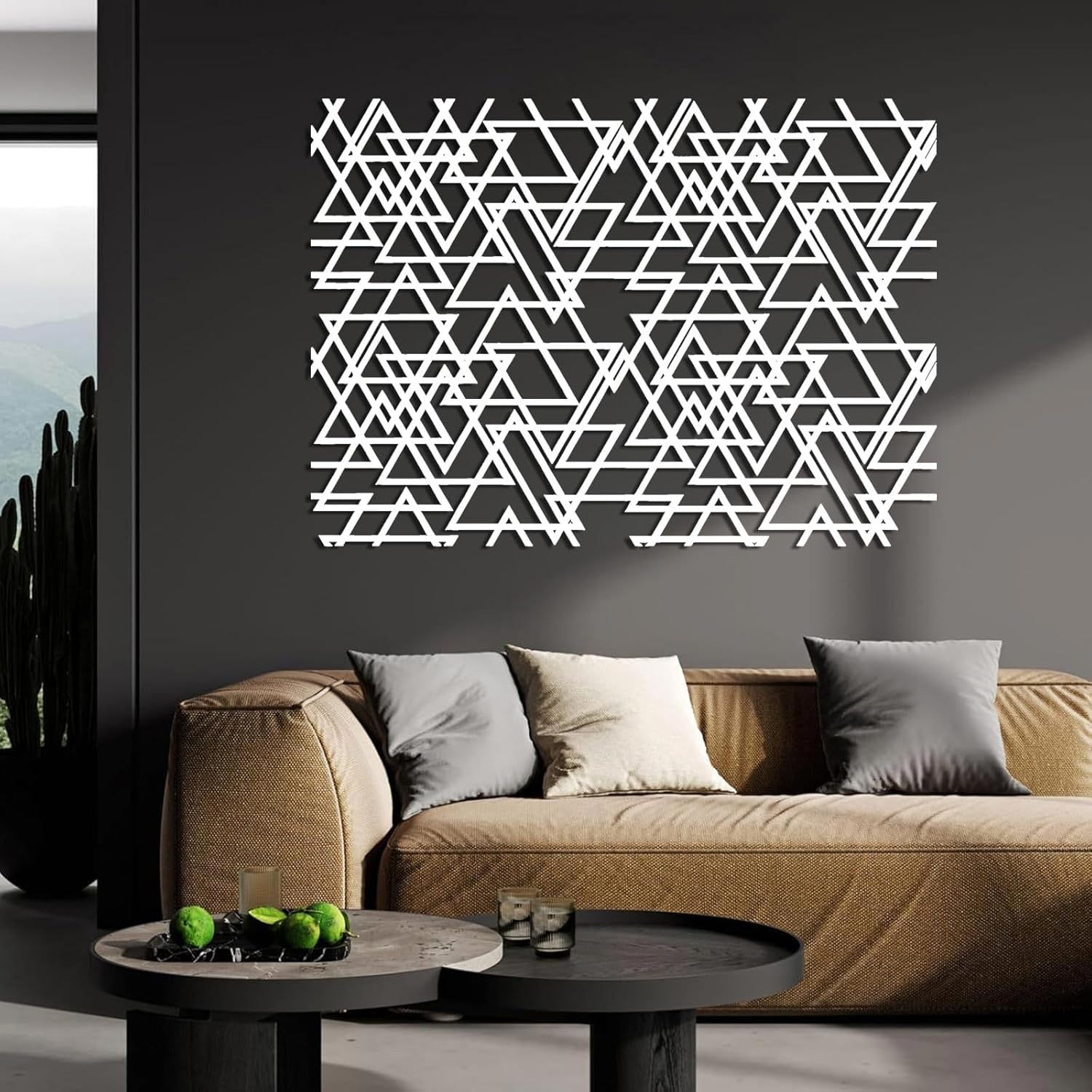 Metal Abstract Geometric Wall Decor, Geometric Metal Decor